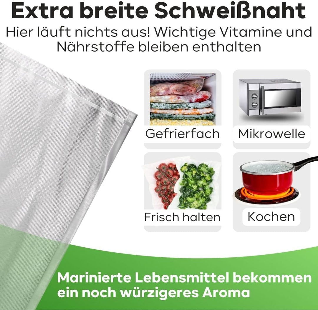 Profi Cook PC-VK 1080 Edelstahl-Vakuumiergerät, Vakuumierer, Lebensmittel bleiben vakuumiert bis zu