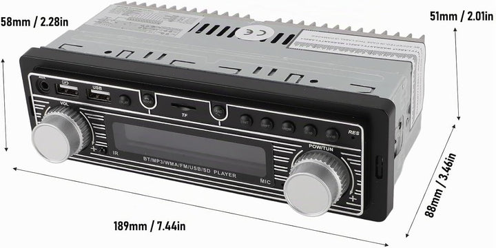 Auto-Audio-Receiver, Single-Din-Multimedia-Autoradio, Bluetooth FM, MP3 USB, SD-Digital-FM-Radio-Aud