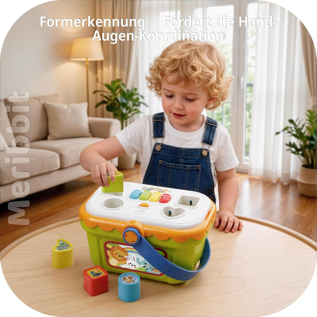 Montessori-Spielzeug Sinnesförderndes Spielzeug für 1-3 Jahre Kinder, Musik Formensortierer mit Klav