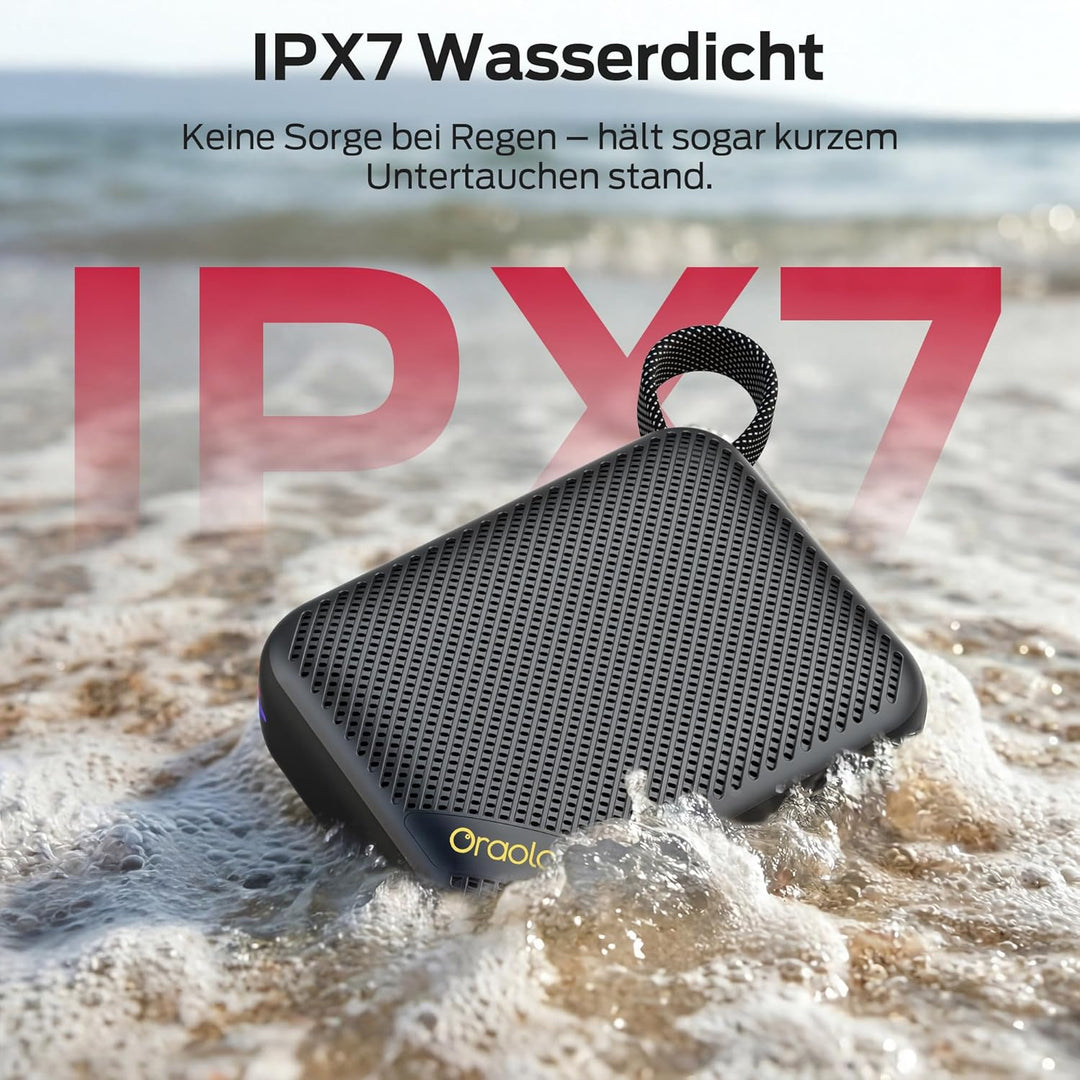 oraolo Tragbare Bluetooth Lautsprecher, Mini Bluetooth Lautsprecher, 20H Laufzeit, Bluetooth 6.0, IP
