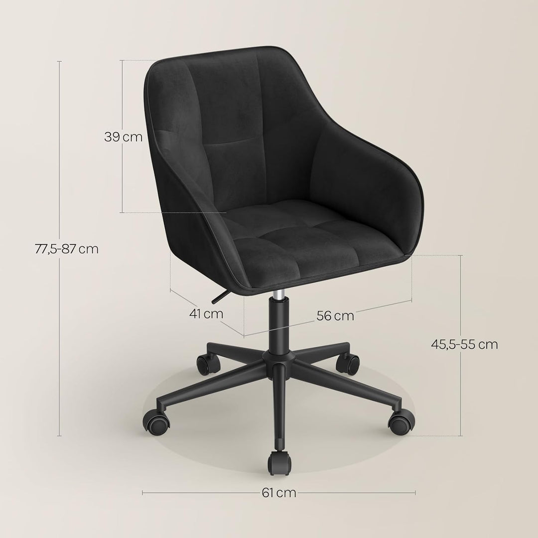WOLTU Homeoffice Stuhl, Schreibtischstuhl, Drehstuhl, Schminkstuhl, höhenverstellbar, bis 150 kg bel