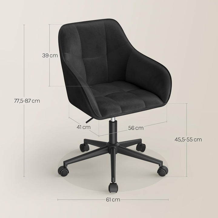 WOLTU Homeoffice Stuhl, Schreibtischstuhl, Drehstuhl, Schminkstuhl, höhenverstellbar, bis 150 kg bel