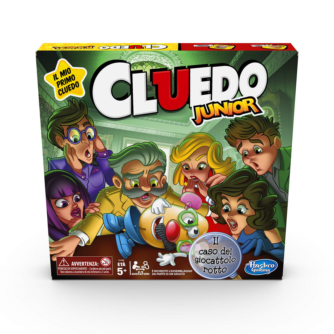 Cluedo Junior Fall des zerbrochenen Spielzeugs (Spiel in Box, Hasbro Gaming, italienische Version)