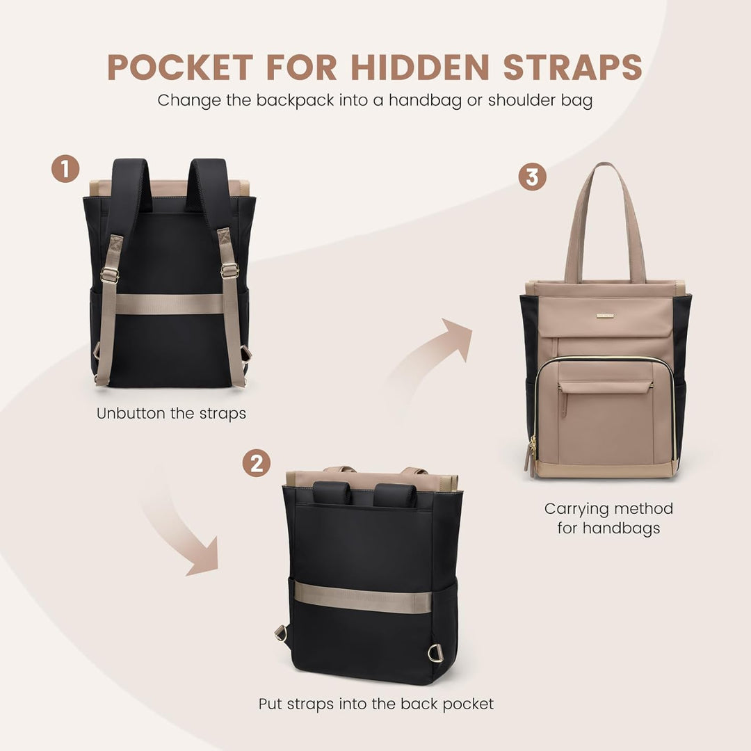 Rucksack Damen, Laptop Rucksack 16 Zoll, Tote Bag Arbeitstasche Backpack Women Gross, Rucksäcke Eleg