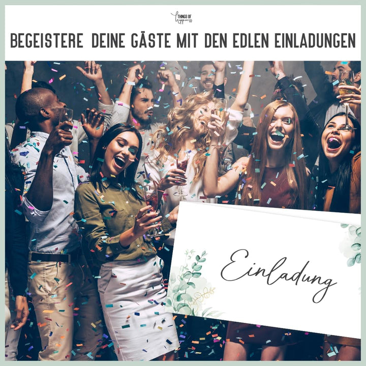 30 Einladungskarten inkl. Umschläge für Hochzeit, Standesamt, Geburtstag, Konfirmation, Kommunion, J