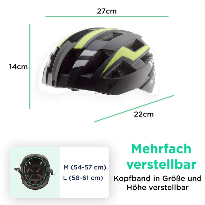 GOOFF Blitz Fahrradhelm – Leichter Fahrradhelm für Damen und Herren mit 2 magnetische Visieren und L