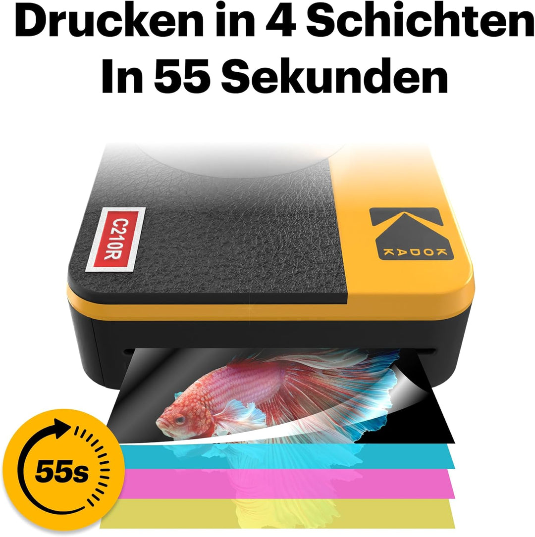 Kodak Mini Shot 2 Retro, Tragbare Sofortbildkamera und Fotodrucker, iOS und Android, Bluetooth, 4Pas