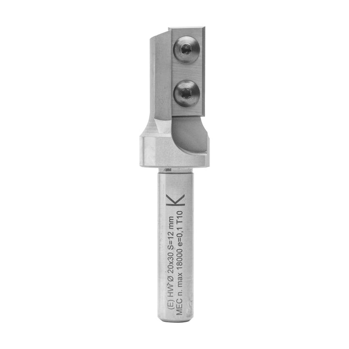 ENT 20182 Wendeplatten Nutfräser HW, Schaft (S) 12 mm, Durchmesser (D) 20 mm, NL 30 mm, Z1+1, GL 82