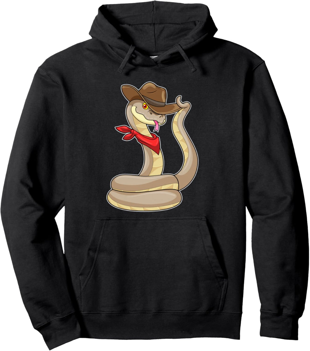 Schlange Cowboy Halstuch Hut Pullover Hoodie