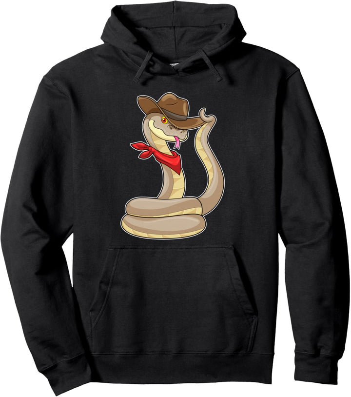 Schlange Cowboy Halstuch Hut Pullover Hoodie