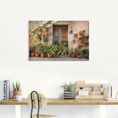 ARTland Leinwandbilder Wandbild Bild auf Leinwand 60x40 cm Stadtbilder Pflanzen Altstadt Mallorca Sp