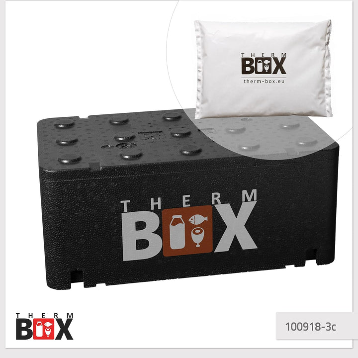 THERM BOX Profi Styroporbox 20BL mit 3X Kühlakku für Kühlbox 20L Innen: 45,7x25,8x17cm Transportbox