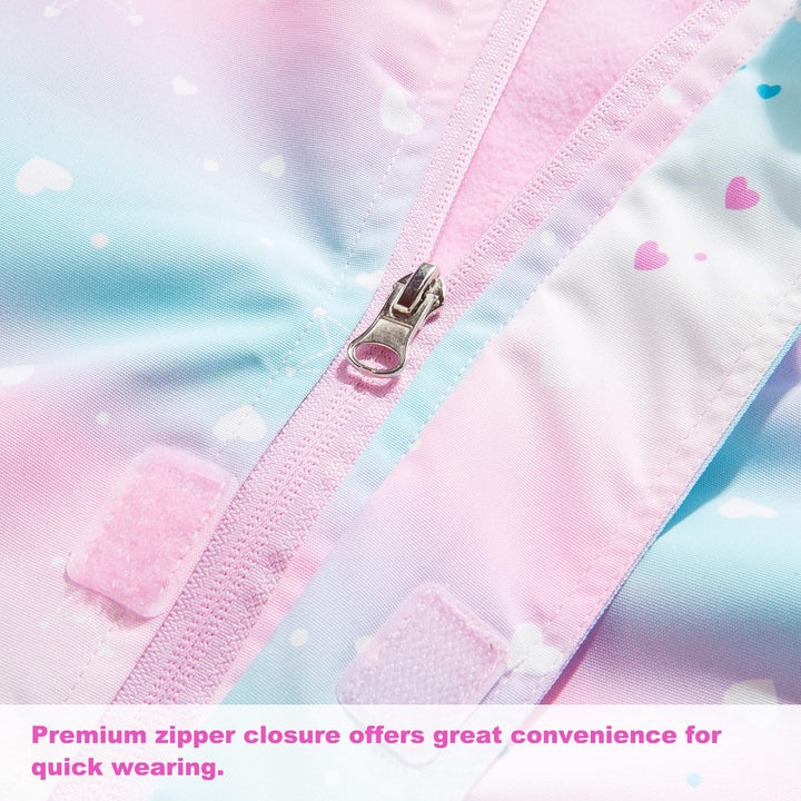Mädchen Regenjacke - Regenmantel mit Kapuze Outdoor Wasserdichte Jacke Kinder Softshelljacke Übergan