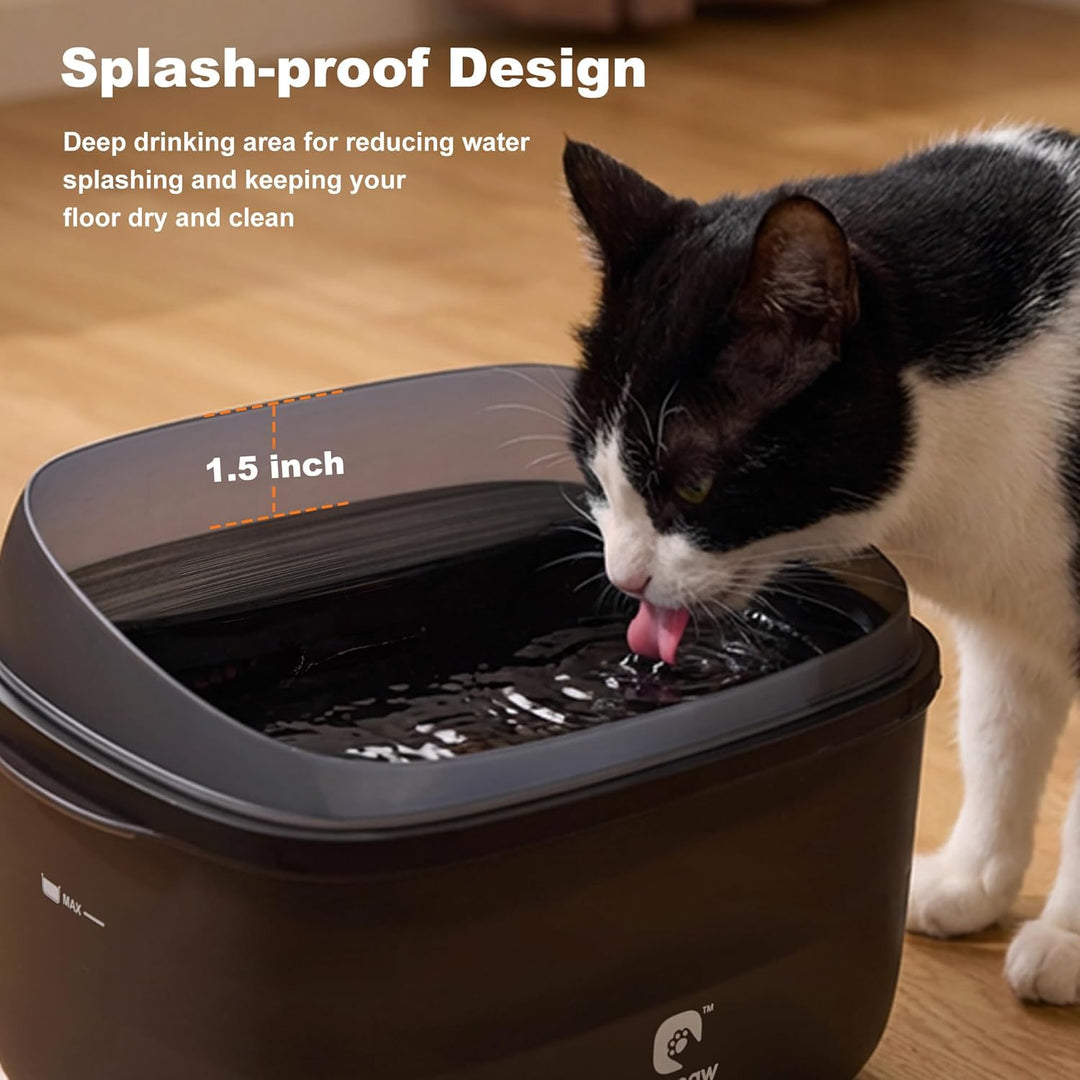 Katzenbrunnen 3,78L - Trinkbrunnen für Katzen mit Anti-Spill Guard, Wasserbrunnen Super Leiser mit 3