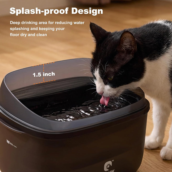 Katzenbrunnen 3,78L - Trinkbrunnen für Katzen mit Anti-Spill Guard, Wasserbrunnen Super Leiser mit 3