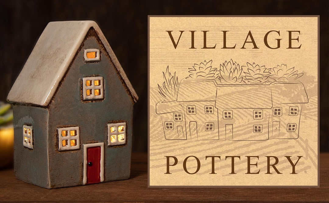 Village Pottery Teelichthalter Landhaus grau