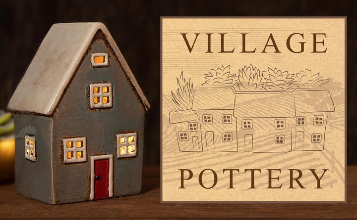 Village Pottery Teelichthalter Landhaus grau
