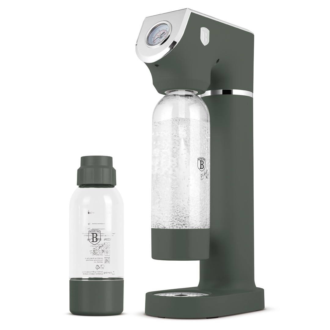 Berlinger Haus Sodamaschine SODABAR mit 2 Flaschen 1 l und 0,5 l Edelstahl ohne Strom CO2 kompatibel