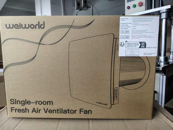 Weiworld VT501 Wärmerückgewinnungsgerät (HRV) mit keramischem Wärmetauscher, wandmontierte Wohnrauml