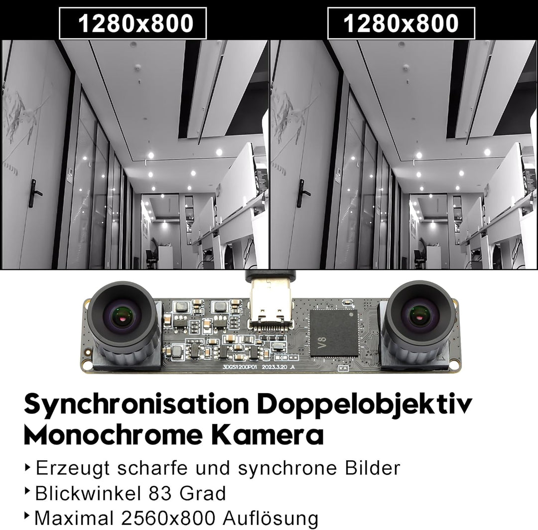 Svpro 210fps Monochrom Global Shutter USB Kameramodul Dual Lens Synchronisation Schwarz/Weiss Kamera