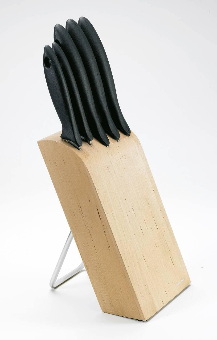 Fiskars Messerblock mit 5 Messern, Essential, Inklusive Gemüsemesser, Schälmesser, Kochmesser, Santo