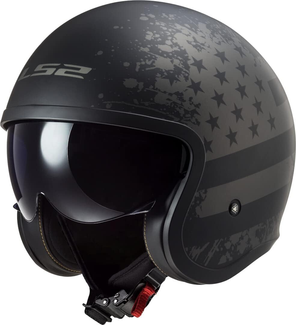 LS2, Jethelme motorrad Spitfire Black Flag, XS XS Schwarz, XS Schwarz