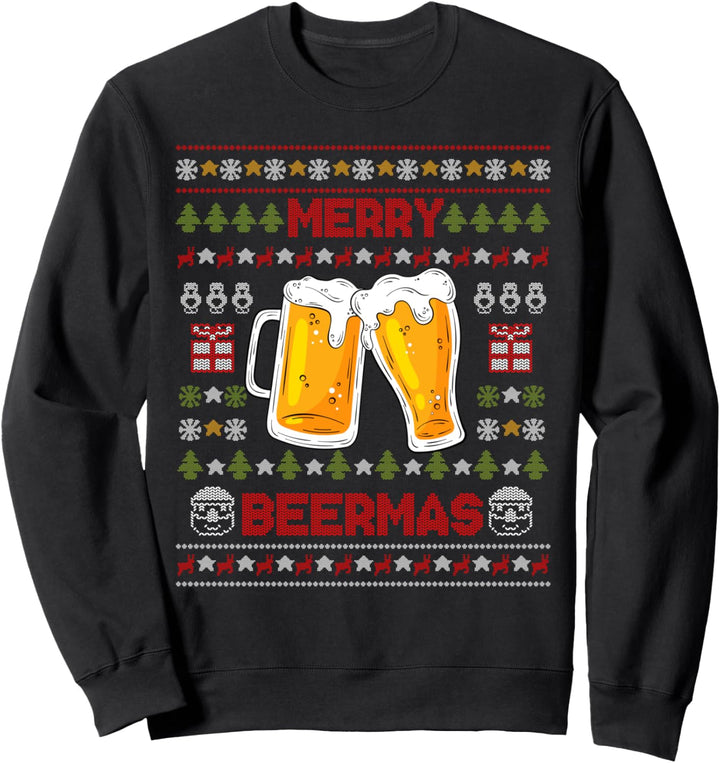 Merry Beermas Bier Santa Claus Ugly Weihnachten Sweatshirt