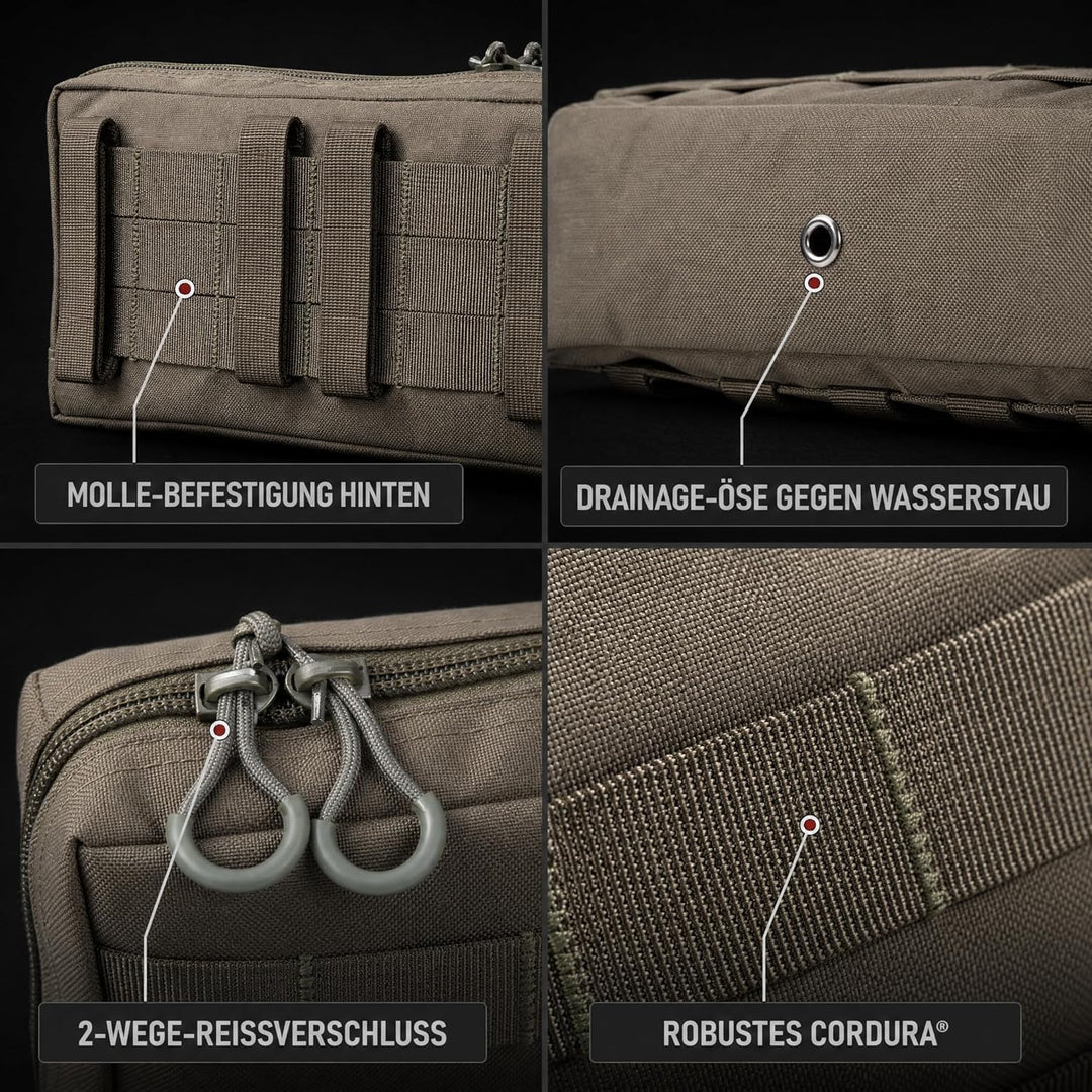 Zentauron MOLLE Utility Pouch Horizontal 1,4L – Cordura Tasche für Rucksäcke, Plattenträger & Schutz