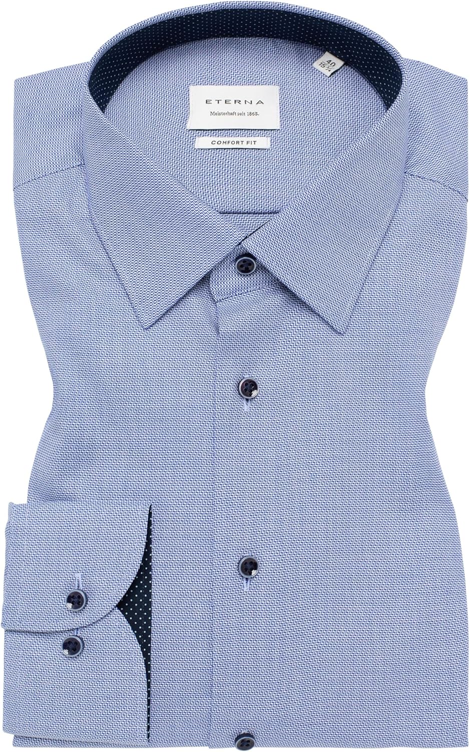 ETERNA Herren Hemd Comfort Fit Langarm Kent 42 Kragen / 67 Ärmel Royal Blau, 42 Kragen / 67 Ärmel Ro