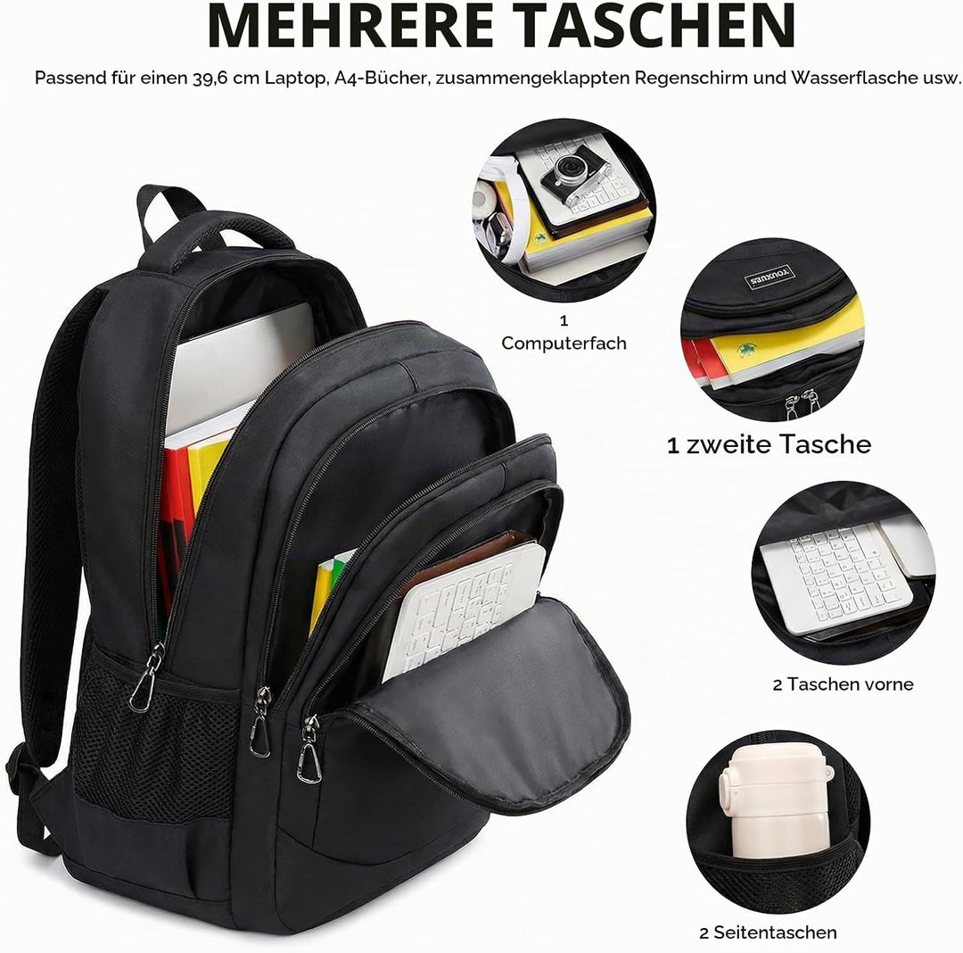 Amythe Schulrucksack Jungen Teenager Grosser Kapazität 30L, Rucksack Schule Gymnasium Oberstufe Schu