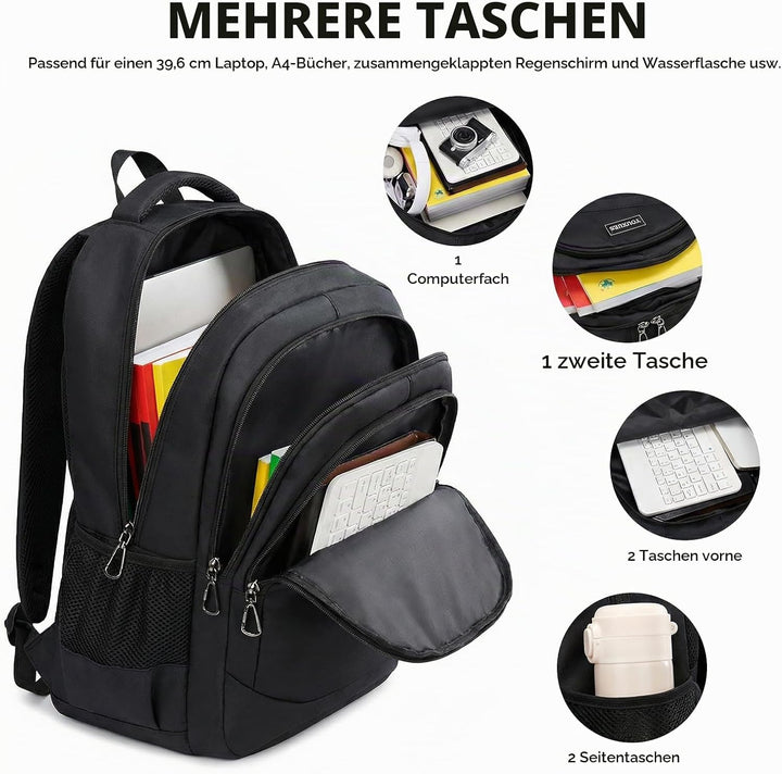 Amythe Schulrucksack Jungen Teenager Grosser Kapazität 30L, Rucksack Schule Gymnasium Oberstufe Schu