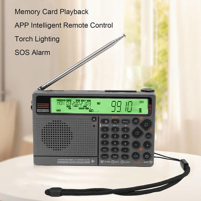 Tragbares Kurzwellenradio, HRD-757 SW FM MW AIR V.UHF WB Multiband-Radio Batteriebetrieben, 2500 MAh