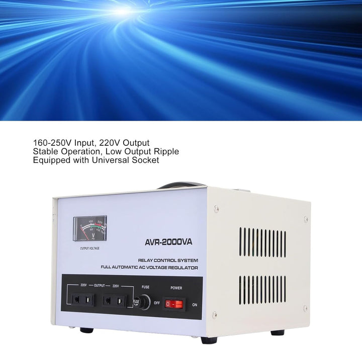 Automatischer Spannungsregler, 2000 W, Einphasiger Aufwärts-Abwärtswandler mit Universalsteckdosen,