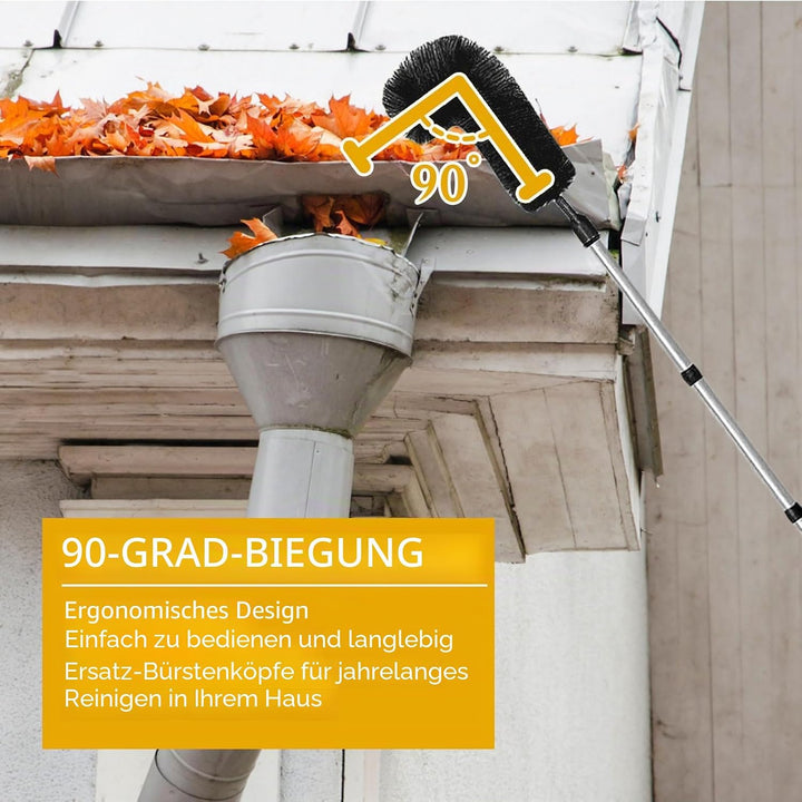 Yallmie Dachrinnenreinigungsbürsten 310Cm Dachrinnenreiniger, Dachrinnenbürste mit Teleskopstange Da