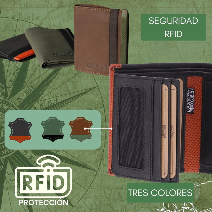 CORONEL TAPIOCCA Herren Geldbörse Wallet Geldbeutel Herren Wallet Portemonnaie Brieftasche Herren Ge