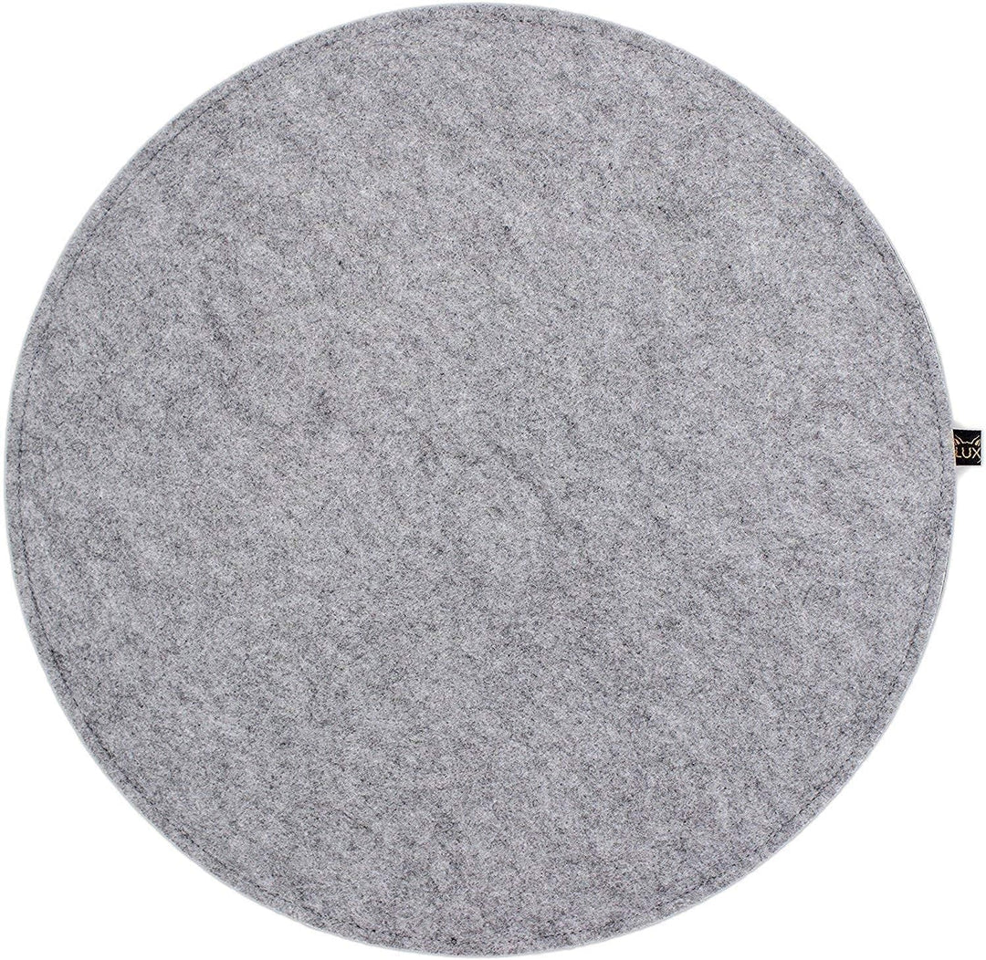 Luxflair Sitzkissen 4er Set Filz rund 35cm, 2-farbig: dunkelgrau/Graumeliert, zum Wenden. Gepolstert