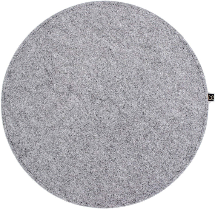 Luxflair Sitzkissen 4er Set Filz rund 35cm, 2-farbig: dunkelgrau/Graumeliert, zum Wenden. Gepolstert