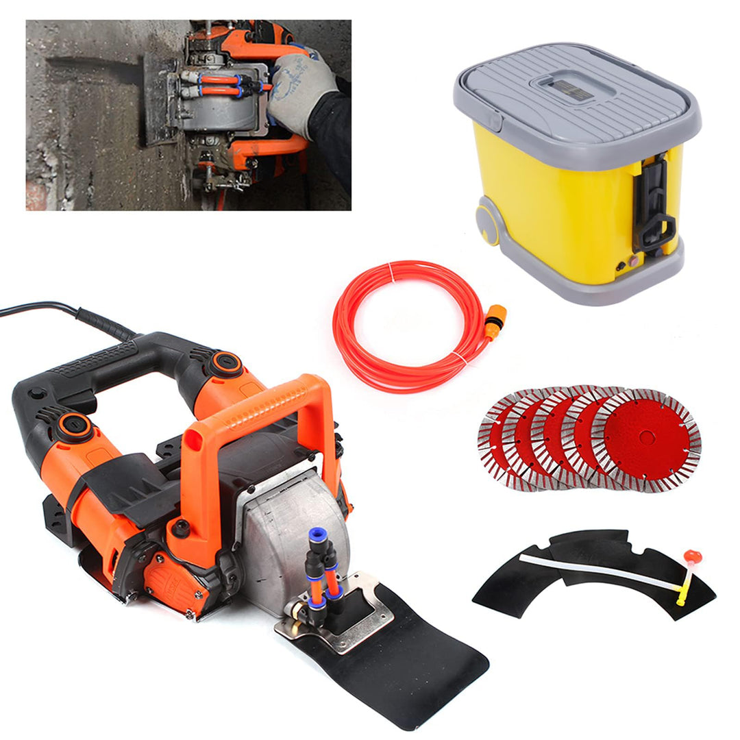 Mauernutfräse Elektrische Schlitzfräse 5200W 10500r/Min Wandfräse Staubfreie Mauerfrase mit Werkzeug