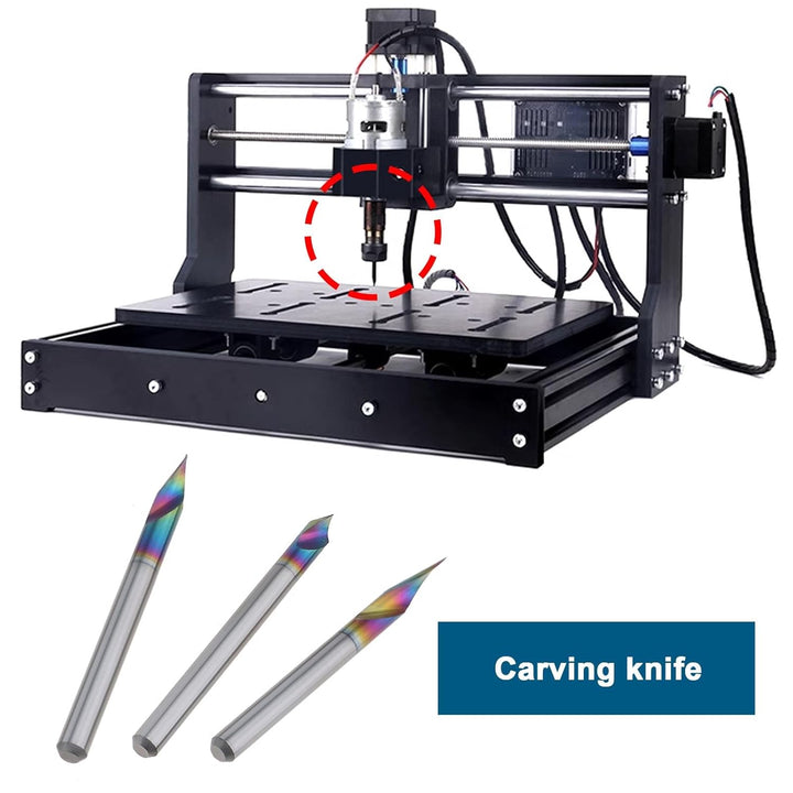 The Lord of the Tools 3 Stück 1/8 Zoll Schaft V-Nut CNC-Fräser Schaftfräser 20/30/60 Grad 0,1 Mm 2-s