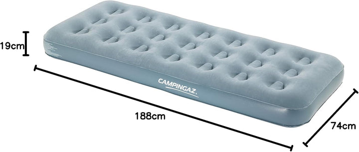 Campingaz Luftbett Quickbed Single - Indoor/Outdoor Luftmatratze eine Person, Velours Gästebett, Kom