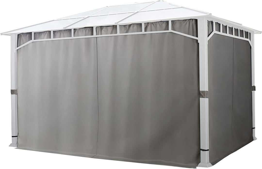 TOOLPORT 4 Seitenteile für Gartenpavillon Sunset Deluxe 3x4 m - Polyester ca. 180 g/m² - mit Reissve