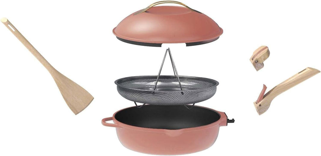 COOKUT - Die fabelhafte 8-in-1-Pfanne – 24 cm – ein einziges Utensil, das Pfanne, Pfanne, Schmortopf