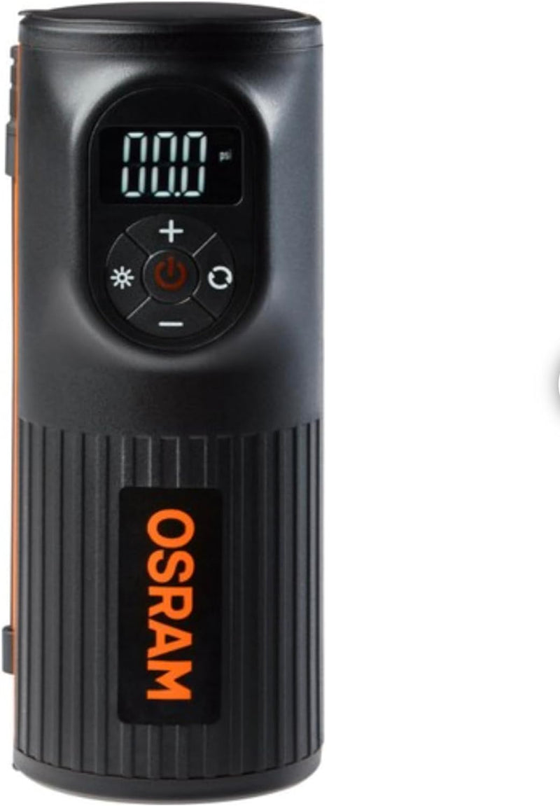 OSRAM TYREinflate 2000, kompakte wiederaufladbare Reifenpumpe mit LED Licht, tragbarer Kompressor fü