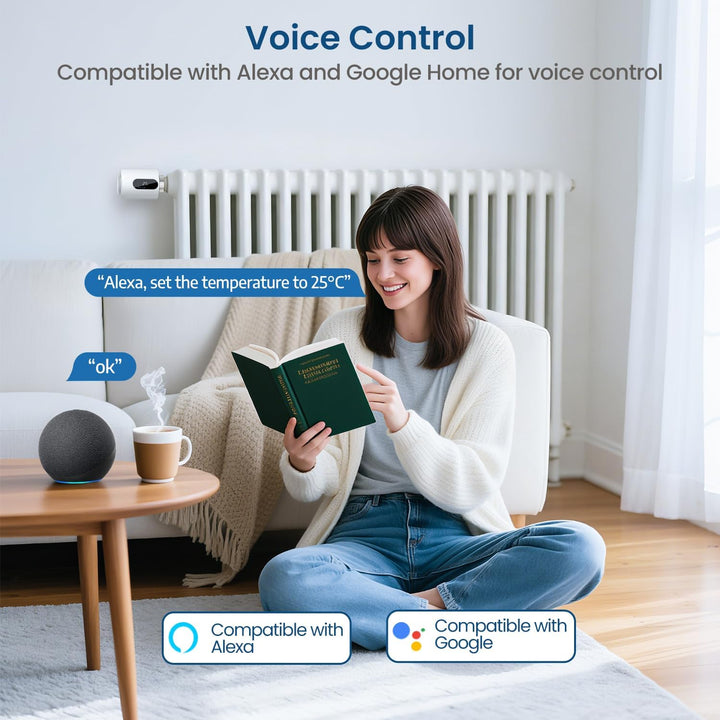 Smartes Heizkörperthermostat Digitaler Thermostat Heizung mit App-Steuerung kompatibel mit Alexa Goo