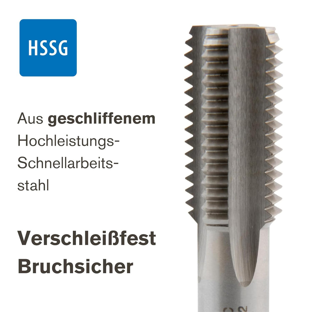 PROFI Gewindebohrer M16 Satz HSSG 3 teilig, Gewindeschneider | Vor-, Mittel- und Fertigschneider | H