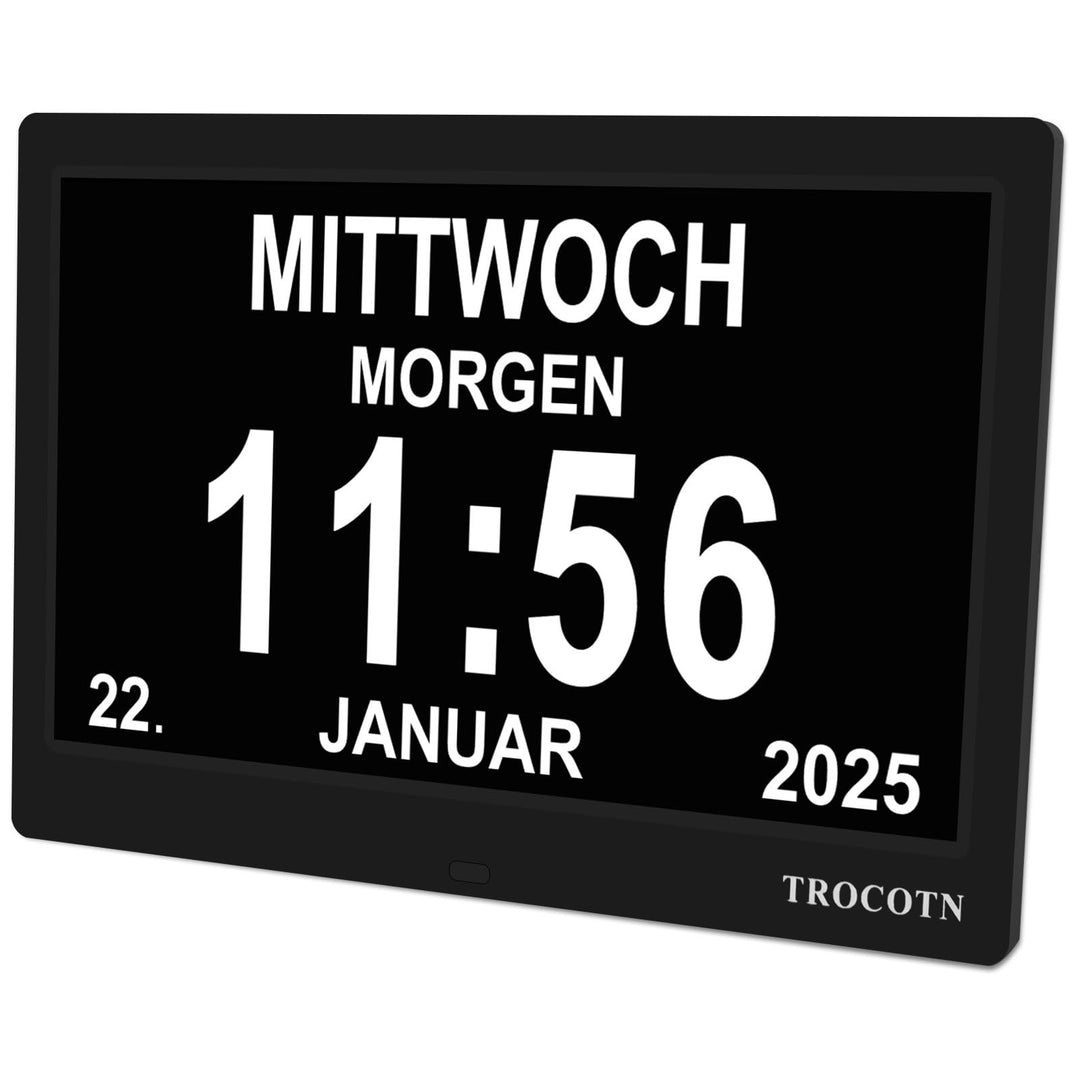 TROCOTN 10 Zoll Digitale Uhr Tagesuhr Grosses Display Wecker Wanduhr (schwarz) 10 Zoll Schwarz, 10 Z