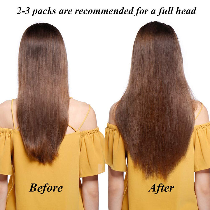 SEGO Clip in Haarverlängerung dünn Extensions Echthaar günstig 100% Remy Human Haar Haarteil natürli