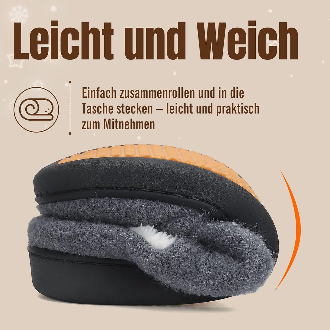Mishansha Herren Damen Warme Hausschuhe Winter Memory Foam Plüsch Pantoffeln rutschfest Slippers,Gr.