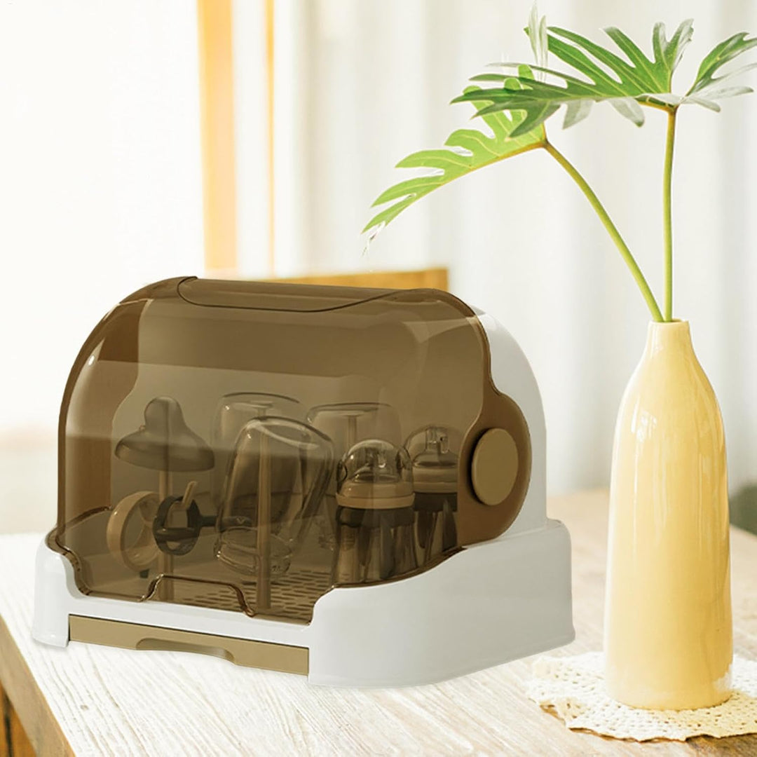 Aufbewahrungsbox für Kleinkinderflaschen, Wäscheständer für Babyflaschen, Aufbewahrungsbox mit Decke