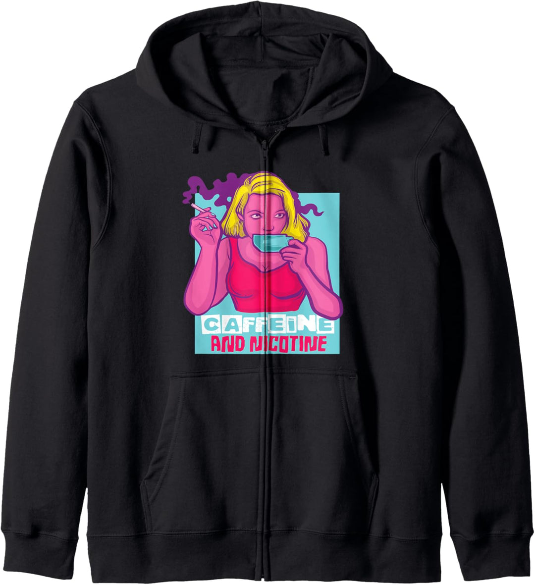 Pastell Goth Koffein Und Nikotin Kawaii Kaffee Kapuzenjacke